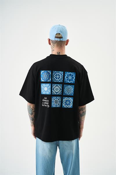 Erkek Choose Nakışlı Oversize T-Shirt Siyah