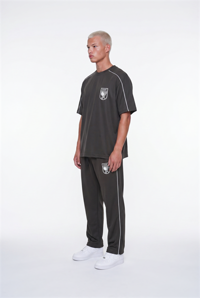 Erkek Court Baskılı Regular Fit Eşofman Takımı Kahve