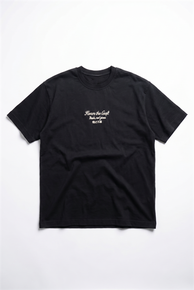 Erkek Craft Nakış Detaylı Oversize T-Shirt Siyah