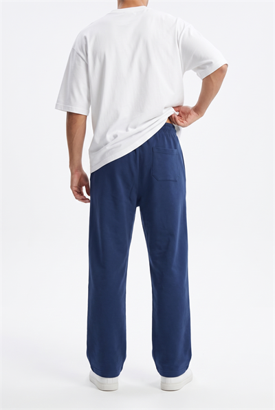 Erkek Damask Şerit Detaylı Kışlık Doubleface Baggy Eşofman Altı Lacivert