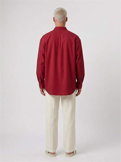 Erkek Dokulu Dolgun Oversize Gömlek Bordo