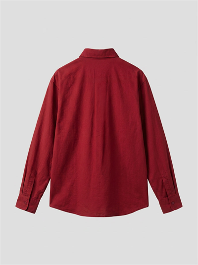 Erkek Dokulu Dolgun Oversize Gömlek Bordo