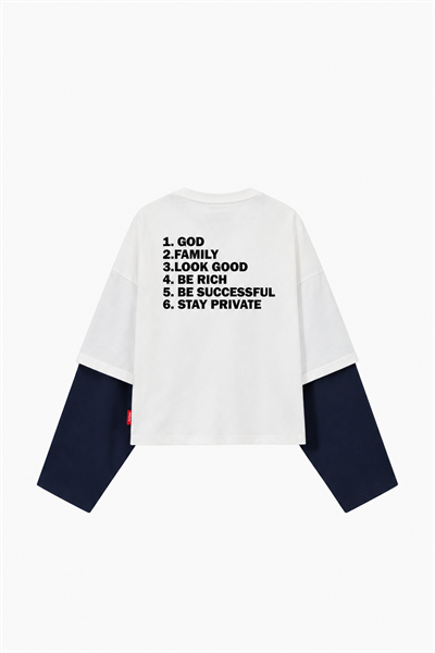 Erkek Double Sleeve Oversize Sweatshirt Ekru