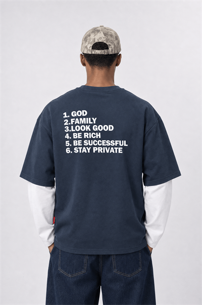 Erkek Double Sleeve Oversize Sweatshirt Petrol