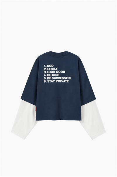 Erkek Double Sleeve Oversize Sweatshirt Petrol