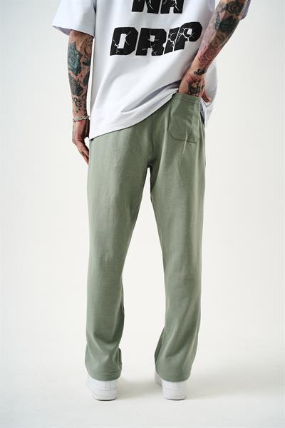 Erkek Etnik Şerit Detaylı İnterlok Baggy Eşofman Altı Mint