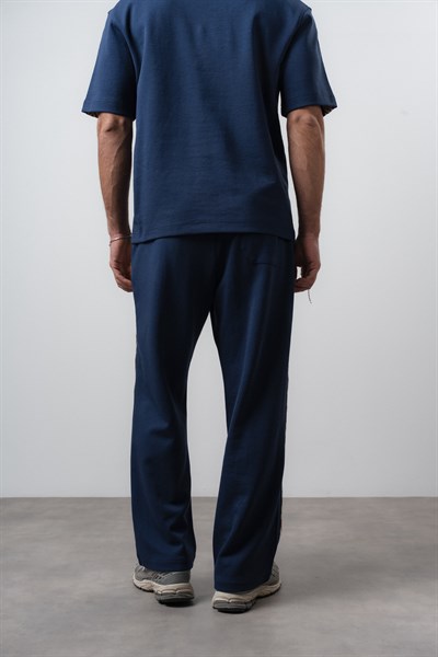 Erkek Far From Basic Şerit Detaylı Baggy Eşofman Altı Lacivert