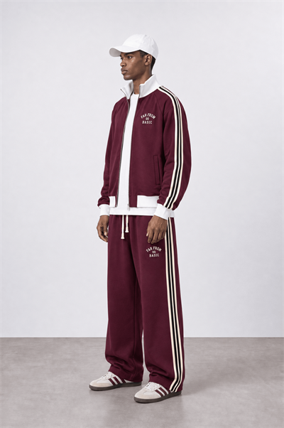 Erkek Far From Basic Şerit Detaylı Doubleface Eşofman Takımı Bordo