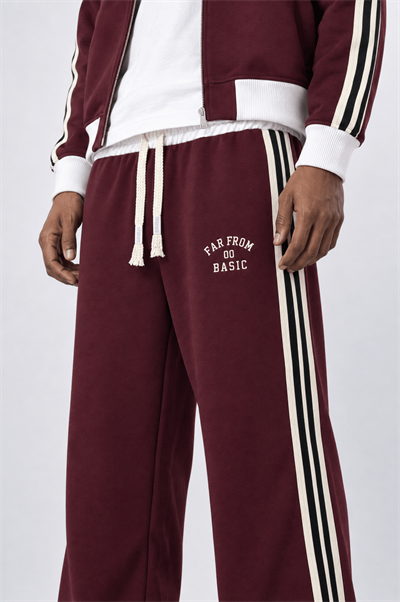 Erkek Far From Basic Şerit Detaylı Doubleface Eşofman Takımı Bordo