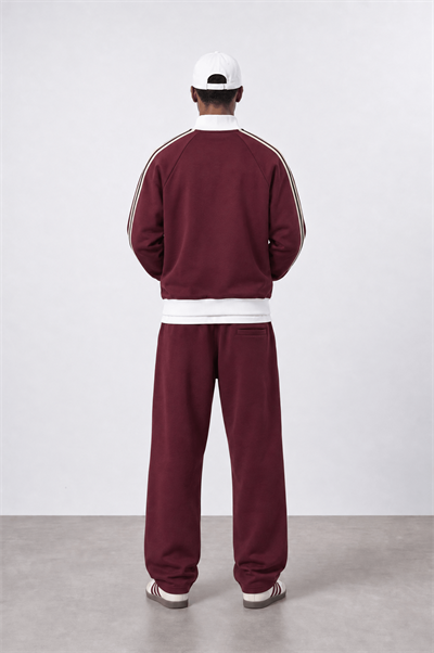 Erkek Far From Basic Şerit Detaylı Doubleface Eşofman Takımı Bordo