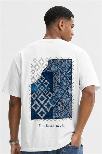 Erkek FFB Nakış Detaylı Oversize T-Shirt Ekru