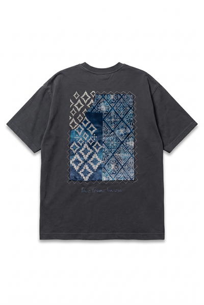 Erkek FFB Nakış Detaylı Oversize T-Shirt Füme