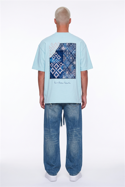 Erkek FFB Nakış Detaylı Oversize T-Shirt Bebe Mavi