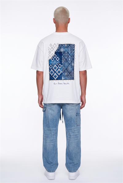 Erkek FFB Nakış Detaylı Oversize T-Shirt Ekru