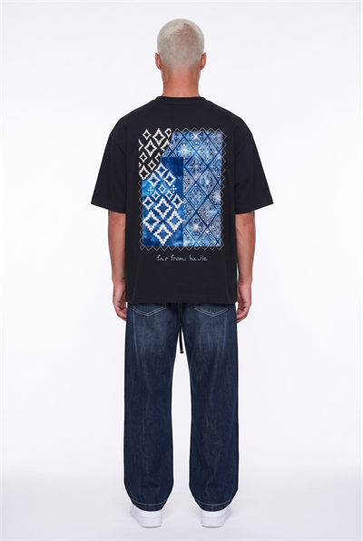 Erkek FFB Nakış Detaylı Oversize T-Shirt Siyah