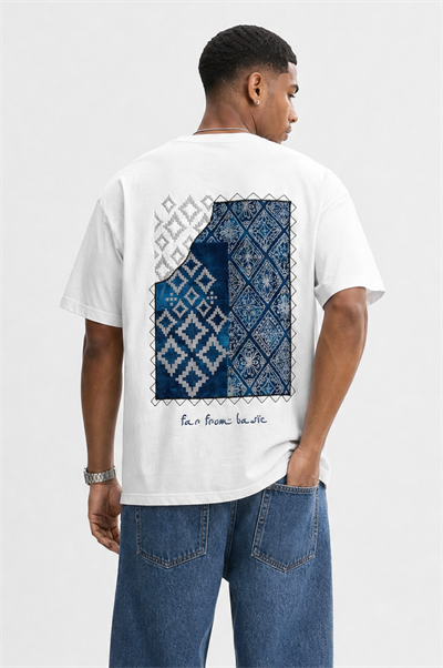 Erkek FFB Nakış Detaylı Oversize T-Shirt Ekru
