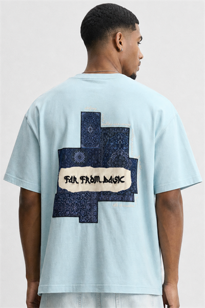 Erkek FFB Patch Oversize T-Shirt Bebe Mavi