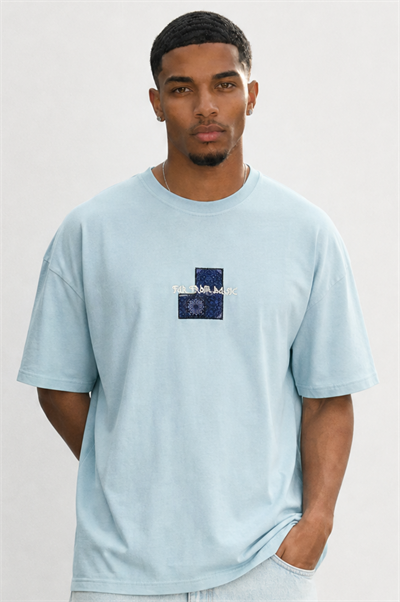 Erkek FFB Patch Oversize T-Shirt Bebe Mavi