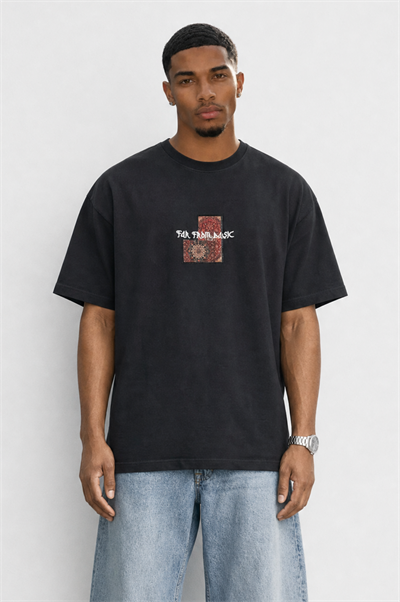 Erkek FFB Patch Oversize T-Shirt Siyah