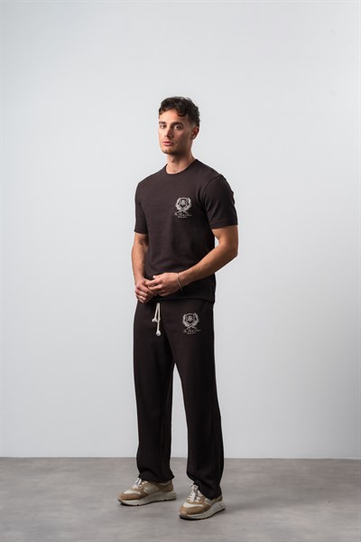 Erkek FFB Pis Dikişli T-Shirt Pantolon Takım Kahve