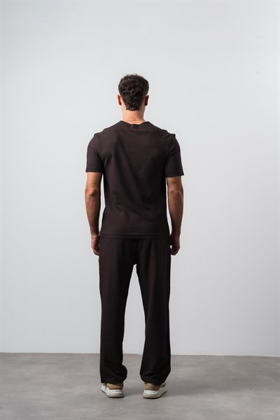 Erkek FFB Pis Dikişli T-Shirt Pantolon Takım Kahve