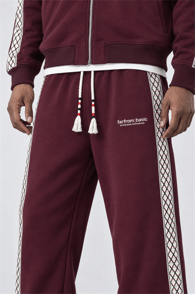 Erkek FFB Şerit Detaylı Doubleface Eşofman Takımı Bordo