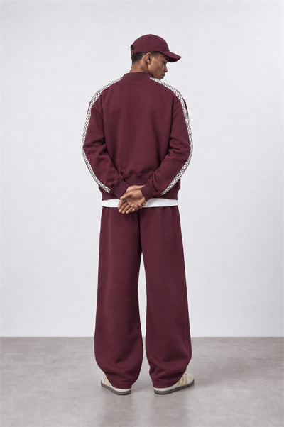 Erkek FFB Şerit Detaylı Doubleface Eşofman Takımı Bordo