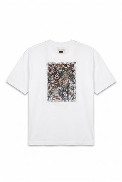 Erkek FFB Vintage Nakışlı Oversize T-Shirt Ekru