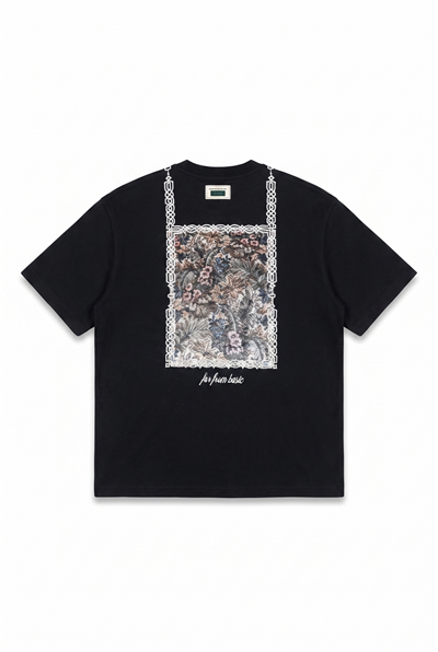 Erkek FFB Vintage Nakışlı Oversize T-Shirt Siyah