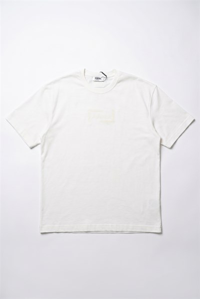 Erkek FFB Vintage Nakışlı Oversize T-Shirt Ekru