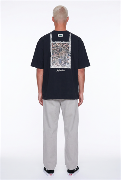 Erkek FFB Vintage Nakışlı Oversize T-Shirt Siyah