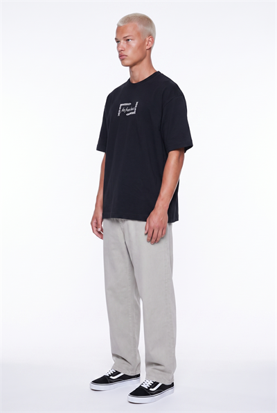 Erkek FFB Vintage Nakışlı Oversize T-Shirt Siyah