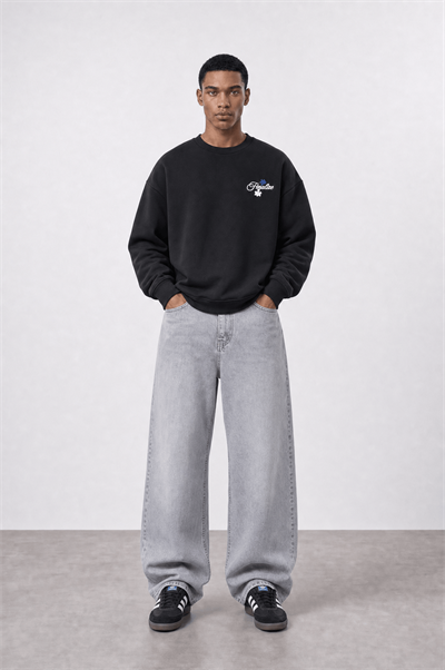 Erkek Finalize Patch Detaylı Oversize Sweatshirt Siyah