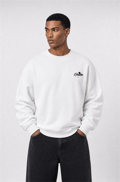 Erkek Finalize Patch Detaylı Oversize Sweatshirt Ekru