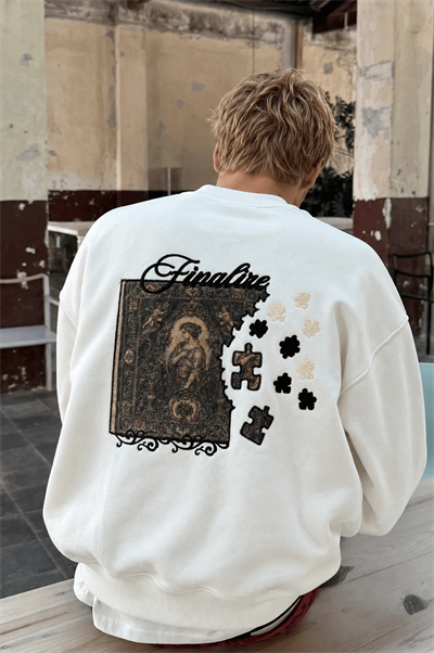 Erkek Finalize Patch Detaylı Oversize Sweatshirt Ekru