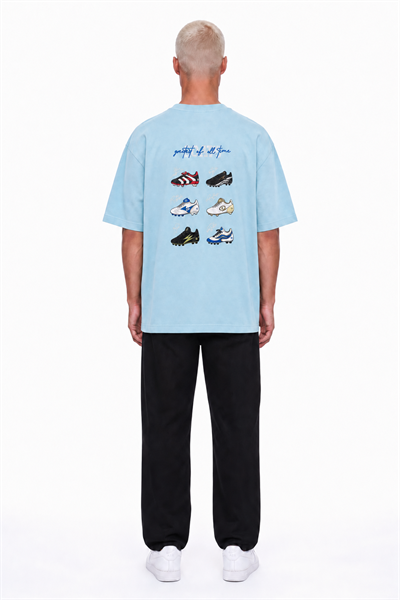 Erkek Goats Baskılı Oversize T-Shirt Bebe Mavi