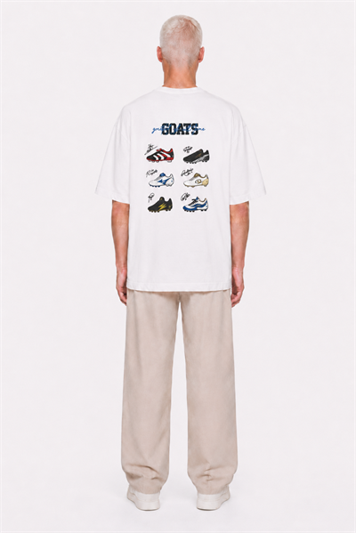 Erkek Goats Baskılı Oversize T-Shirt Ekru