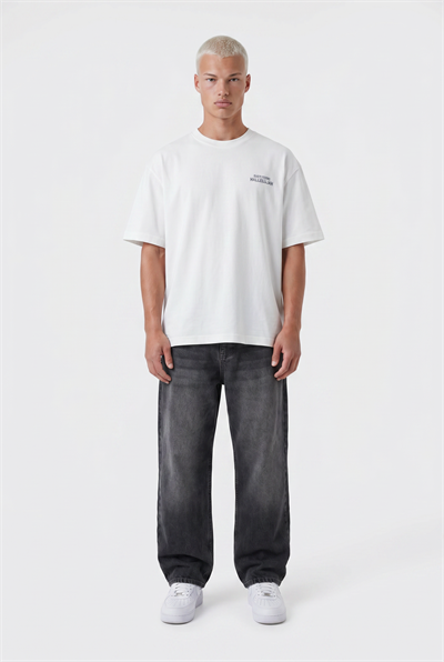 Erkek Hallelujah Baskılı Oversize T-Shirt Ekru
