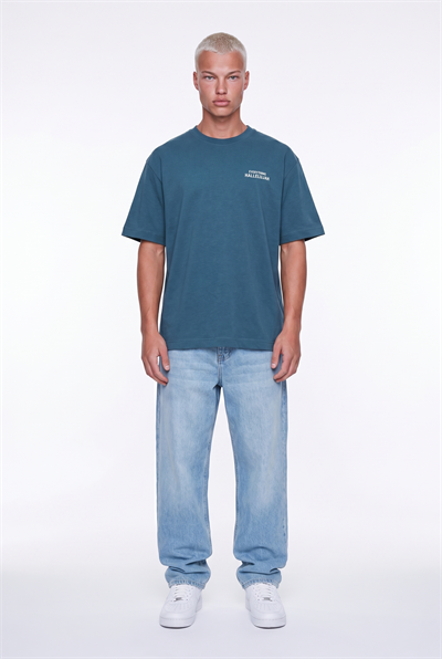 Erkek Hallelujah Baskılı Oversize T-Shirt Petrol