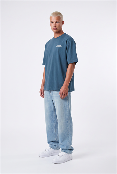 Erkek Hallelujah Baskılı Oversize T-Shirt Petrol