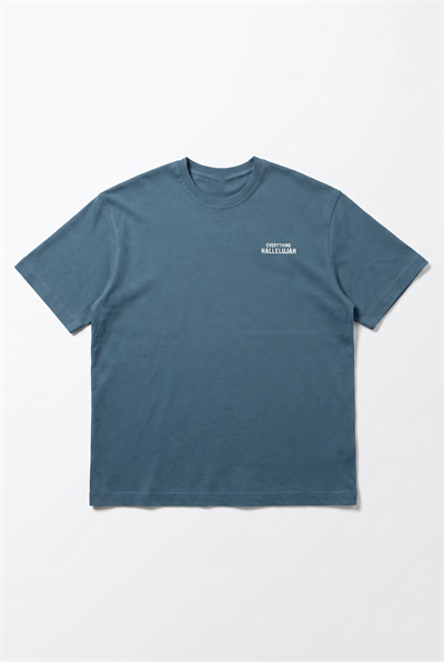 Erkek Hallelujah Baskılı Oversize T-Shirt Petrol