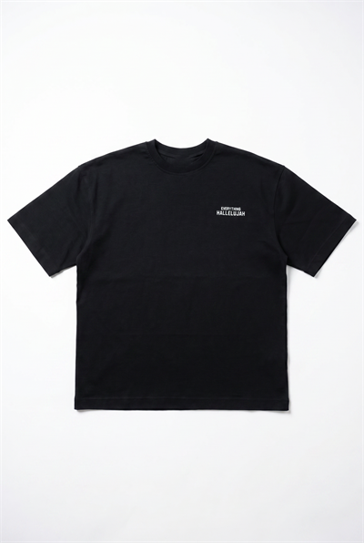 Erkek Hallelujah Baskılı Oversize T-Shirt Siyah