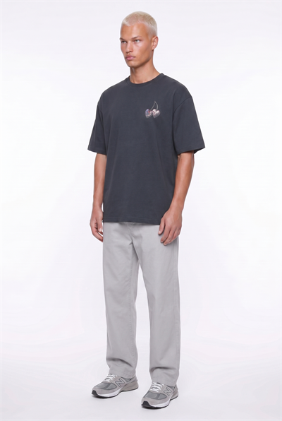 Erkek Harvest Baskılı Oversize T-Shirt Siyah