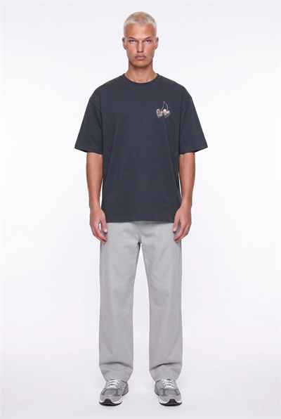 Erkek Harvest Baskılı Oversize T-Shirt Siyah