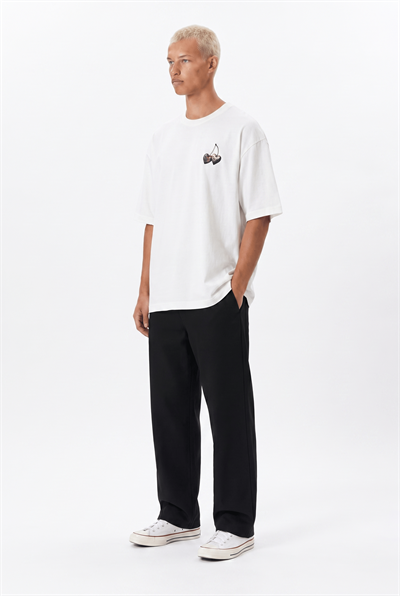 Erkek Harvest Baskılı Oversize T-Shirt Ekru
