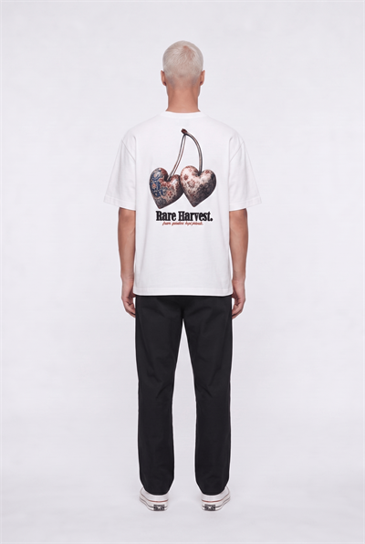 Erkek Harvest Baskılı Oversize T-Shirt Ekru