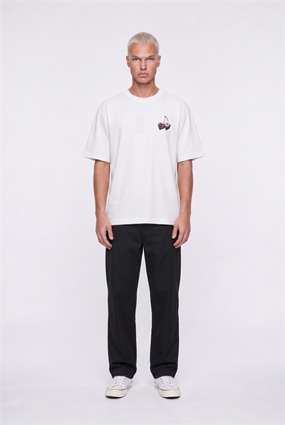 Erkek Harvest Baskılı Oversize T-Shirt Ekru