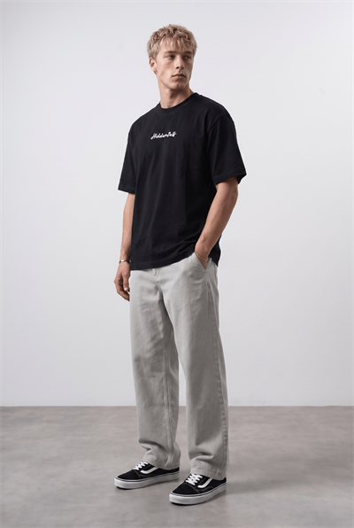 Erkek Hidden Self Baskılı Oversize T-Shirt Siyah