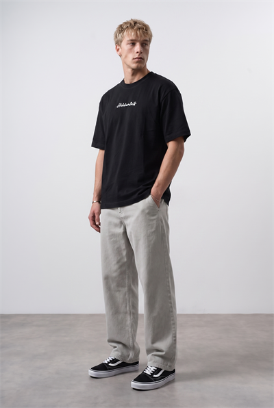 Erkek Hidden Self Baskılı Oversize T-Shirt Siyah