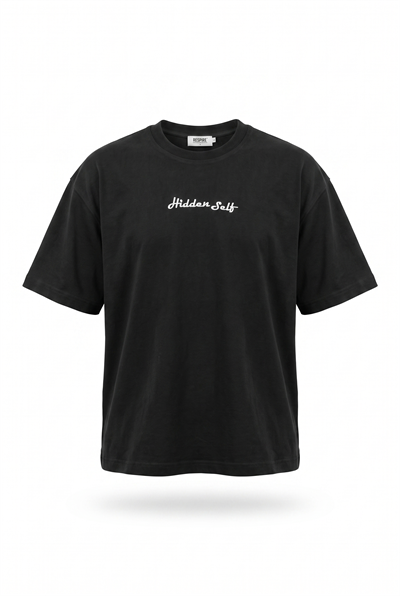 Erkek Hidden Self Baskılı Oversize T-Shirt Siyah